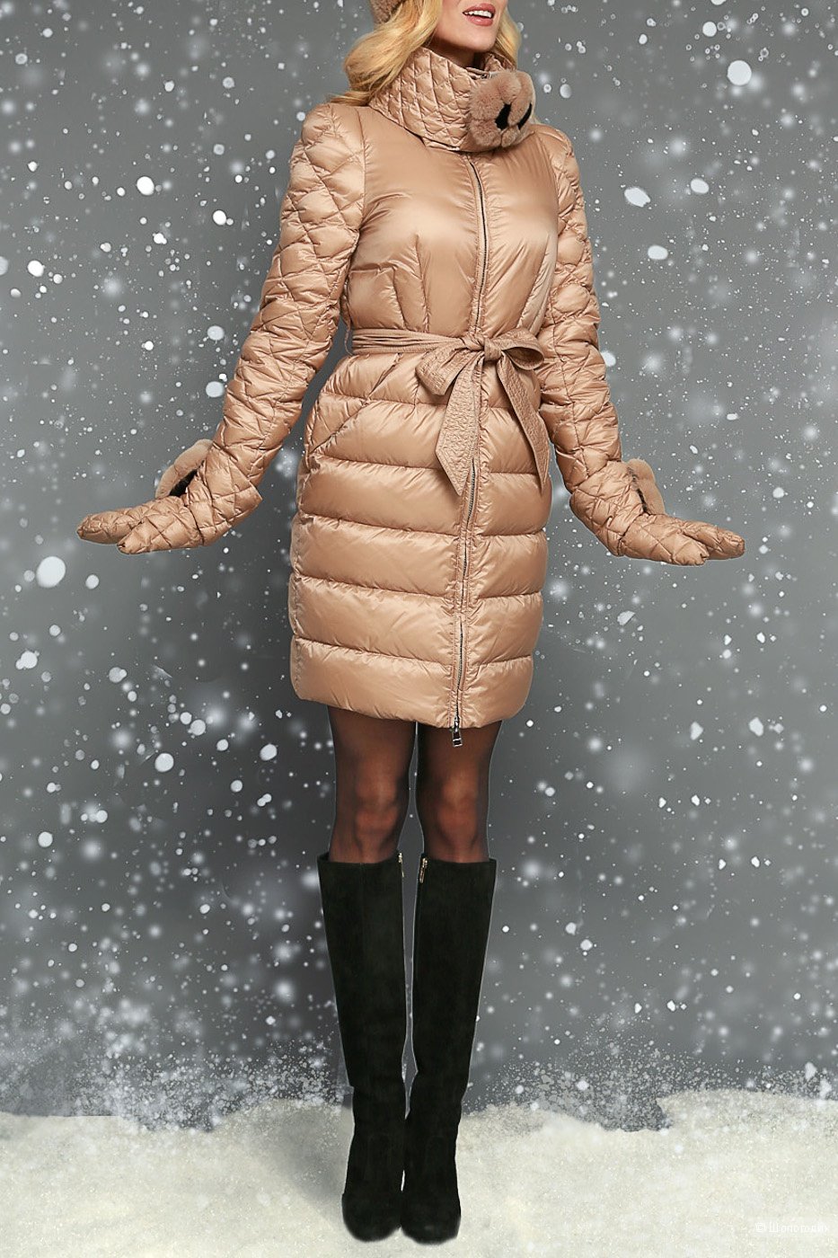 Длинные пуховики женские 2022 Naumi