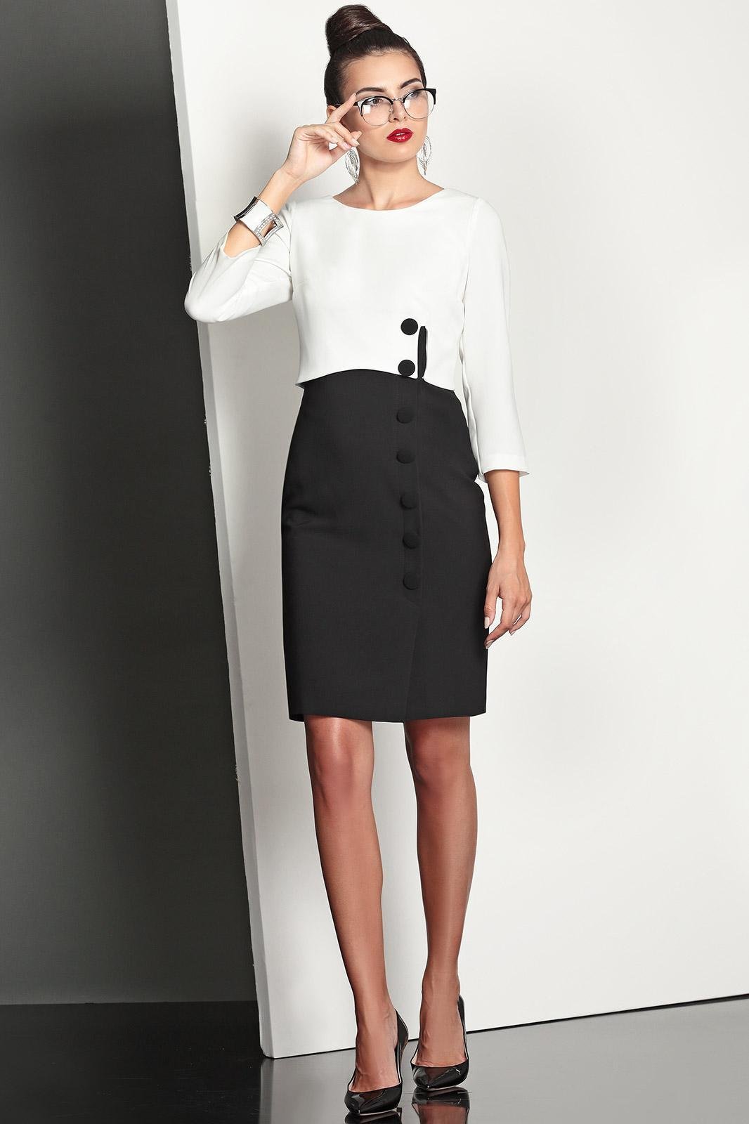 Деловой стиль белый верх черный низ