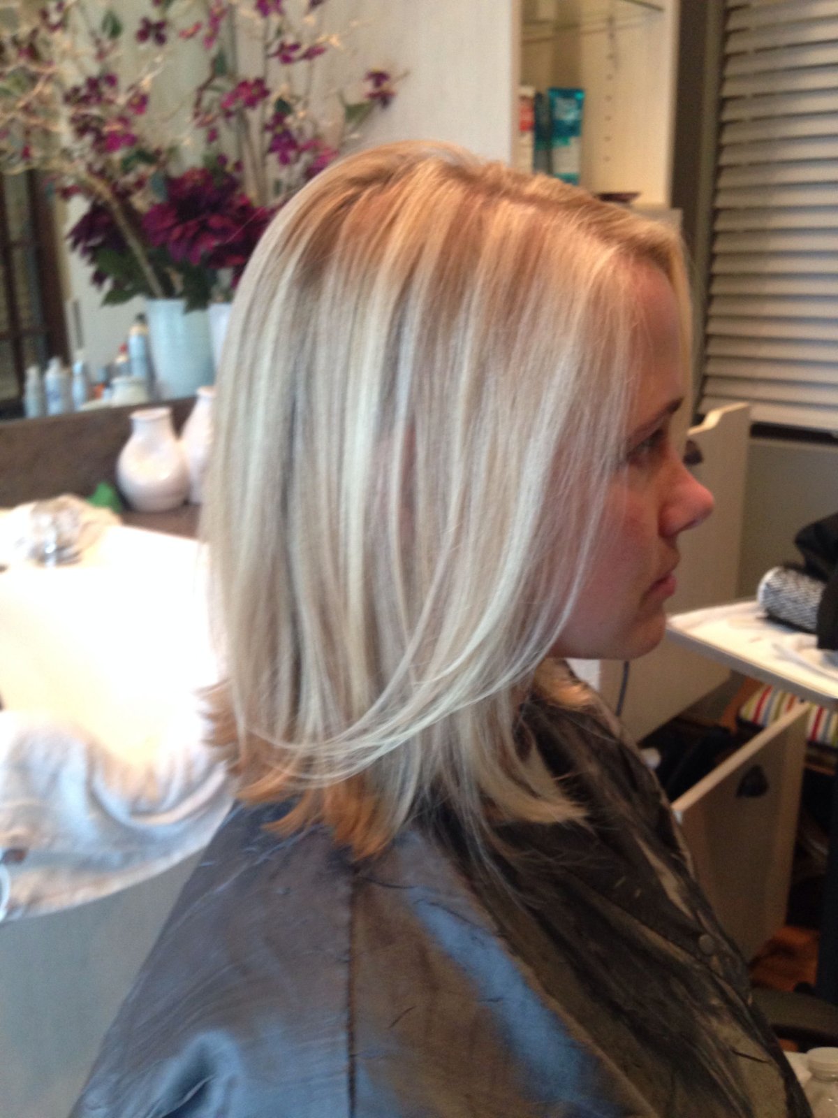 Мелирование мелкой штопкой