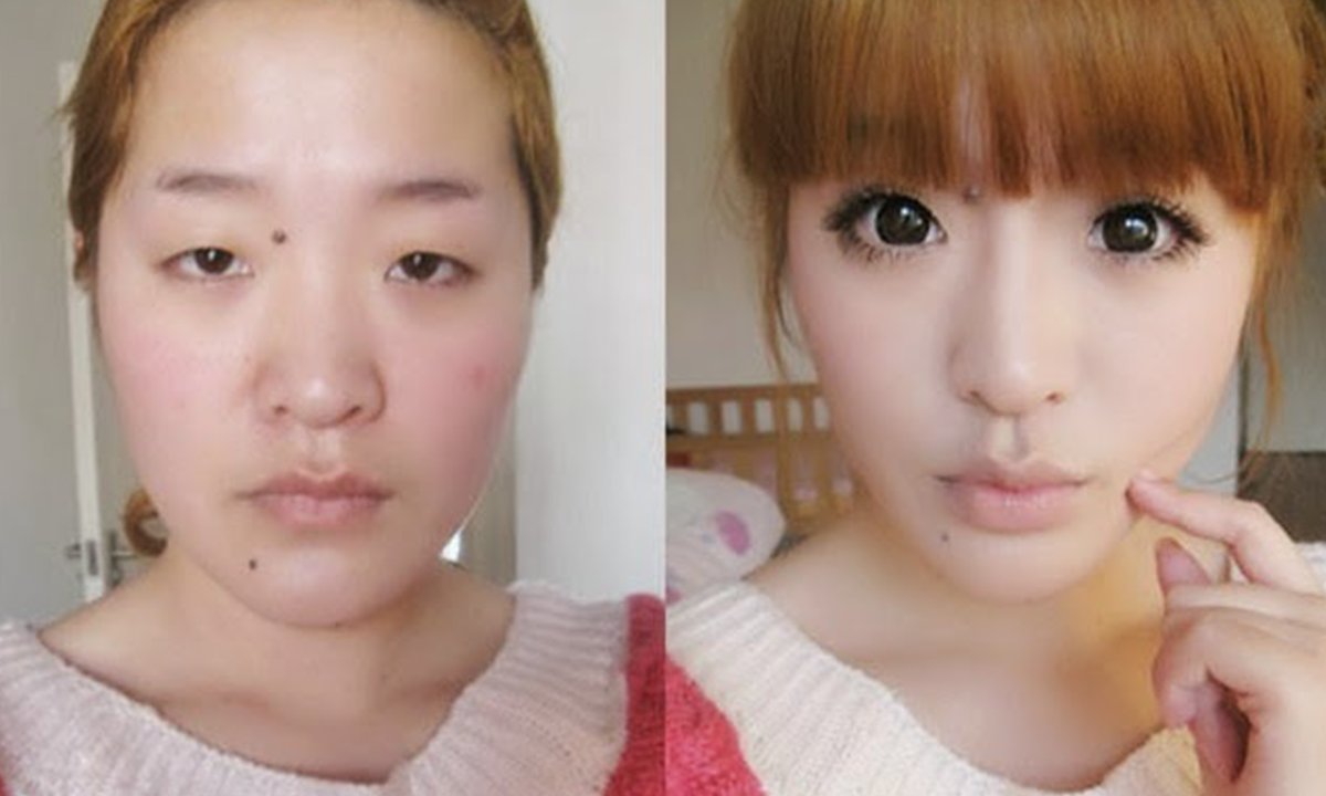 Корейцы до и после макияжа