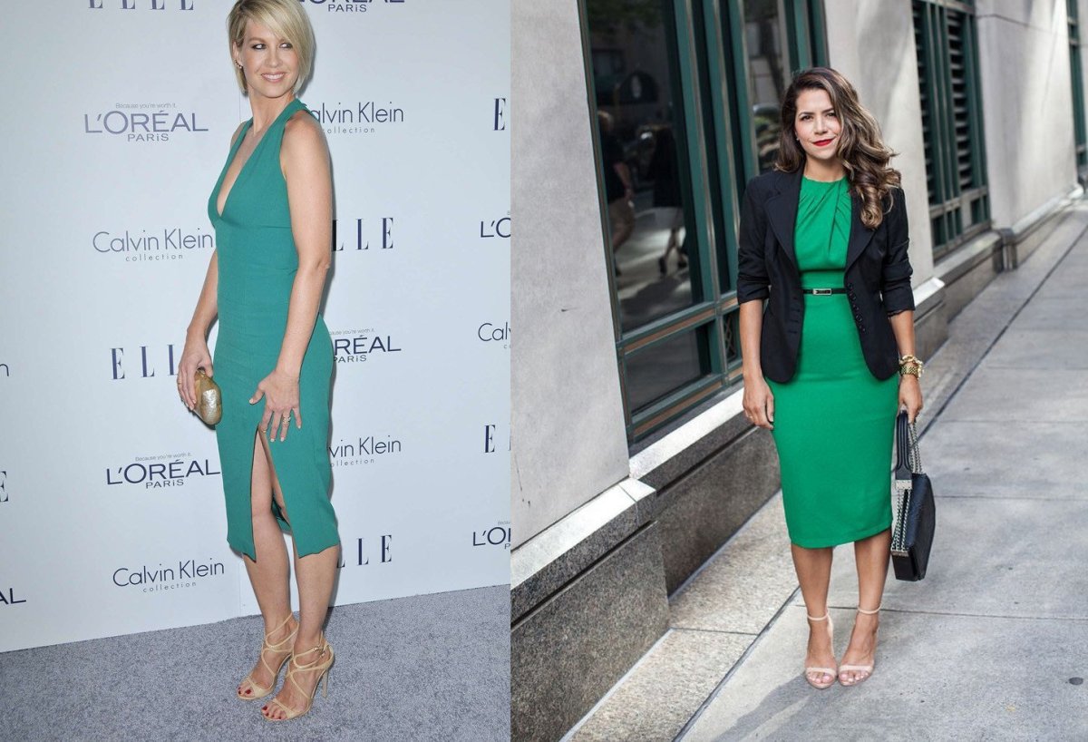 Сочетание зеленого и коричневого в одежде