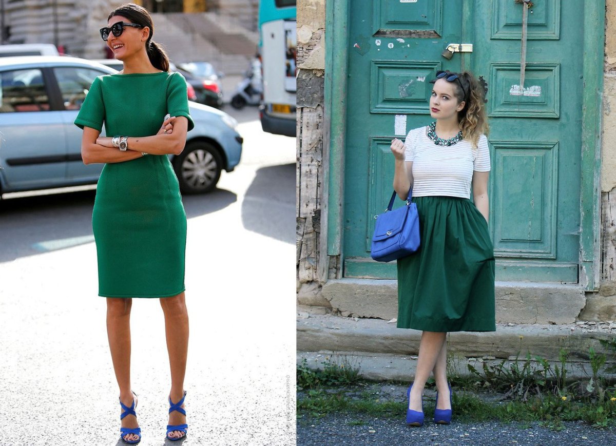 Образ с зеленым платьем