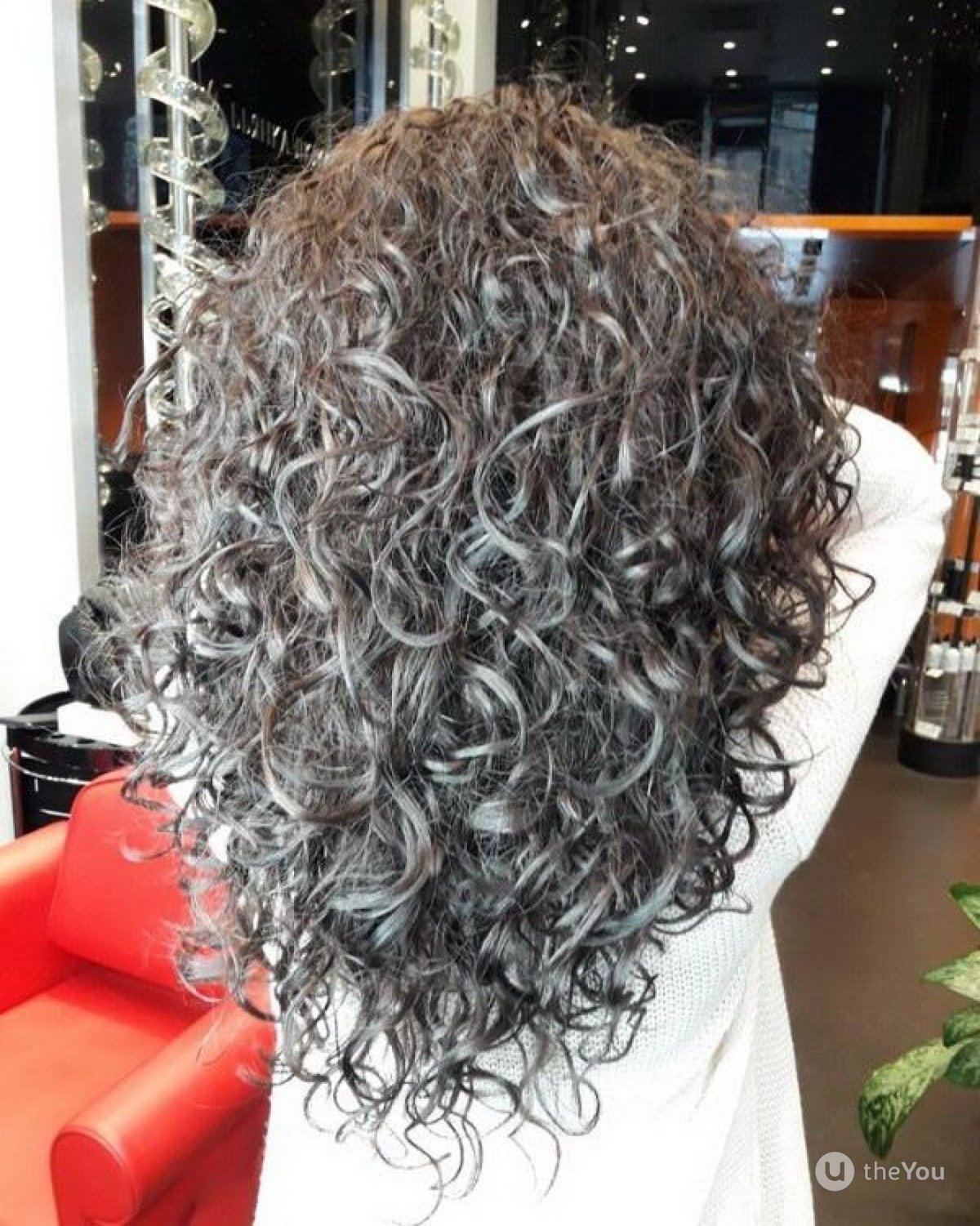 Химия на Седые длинные волосы