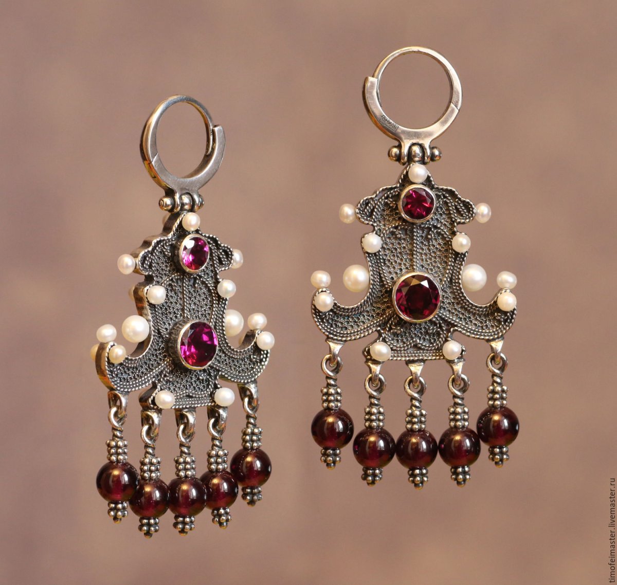 Серьги скань серебро древнерусские