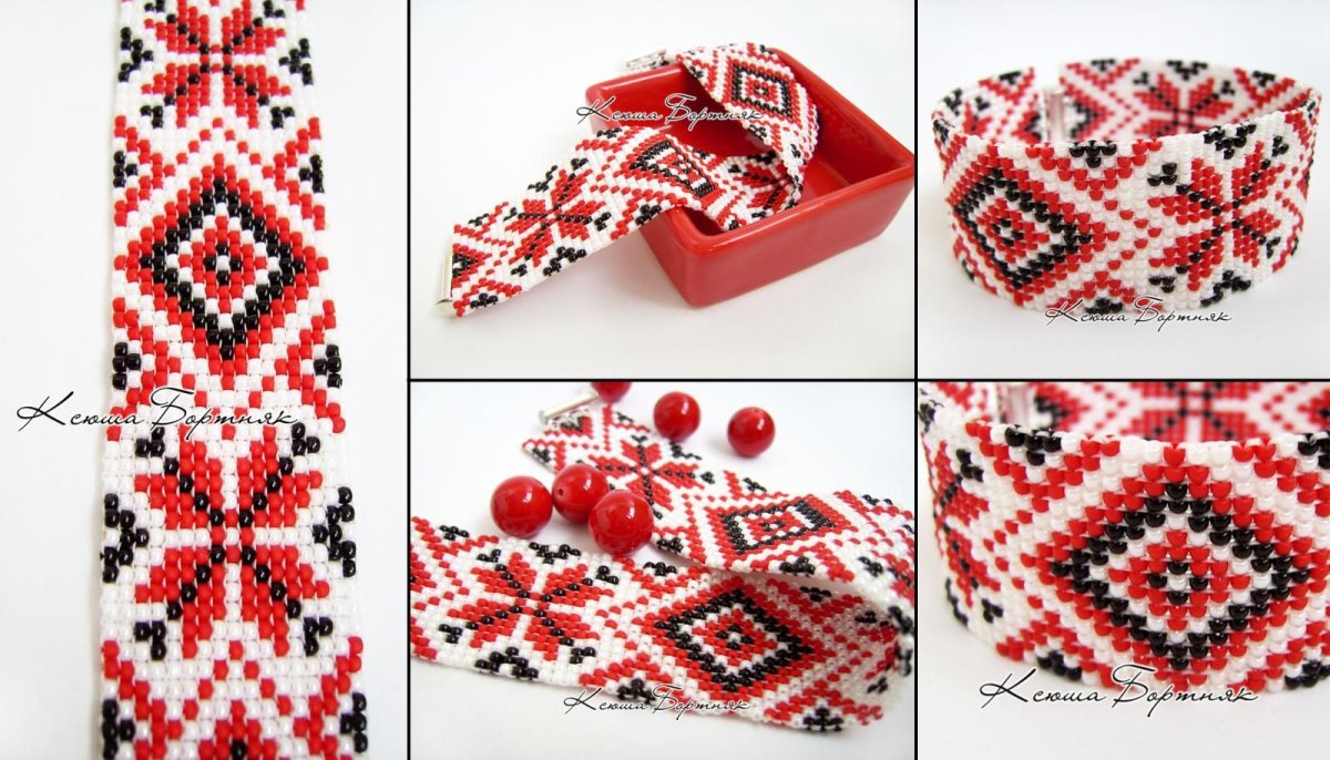 Славянский браслет из бисера