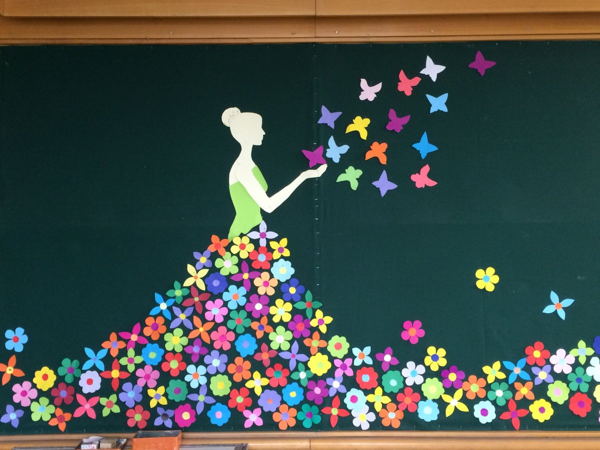 Украшение доски к 8 марта