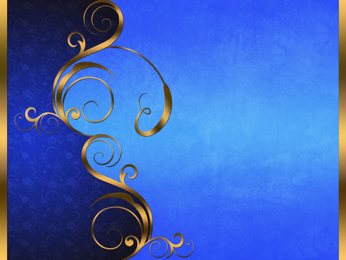 Золотой орнамент на синем фоне