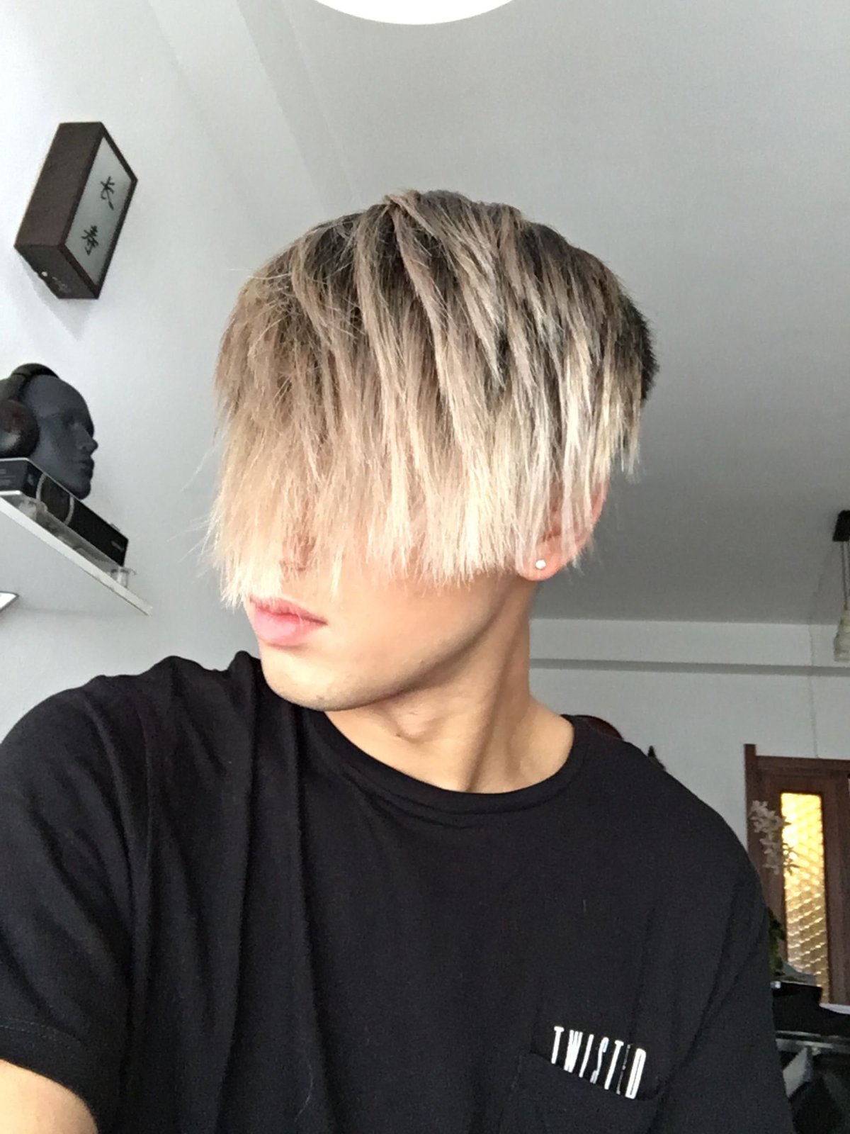 Мужское окрашивание пепельный каре