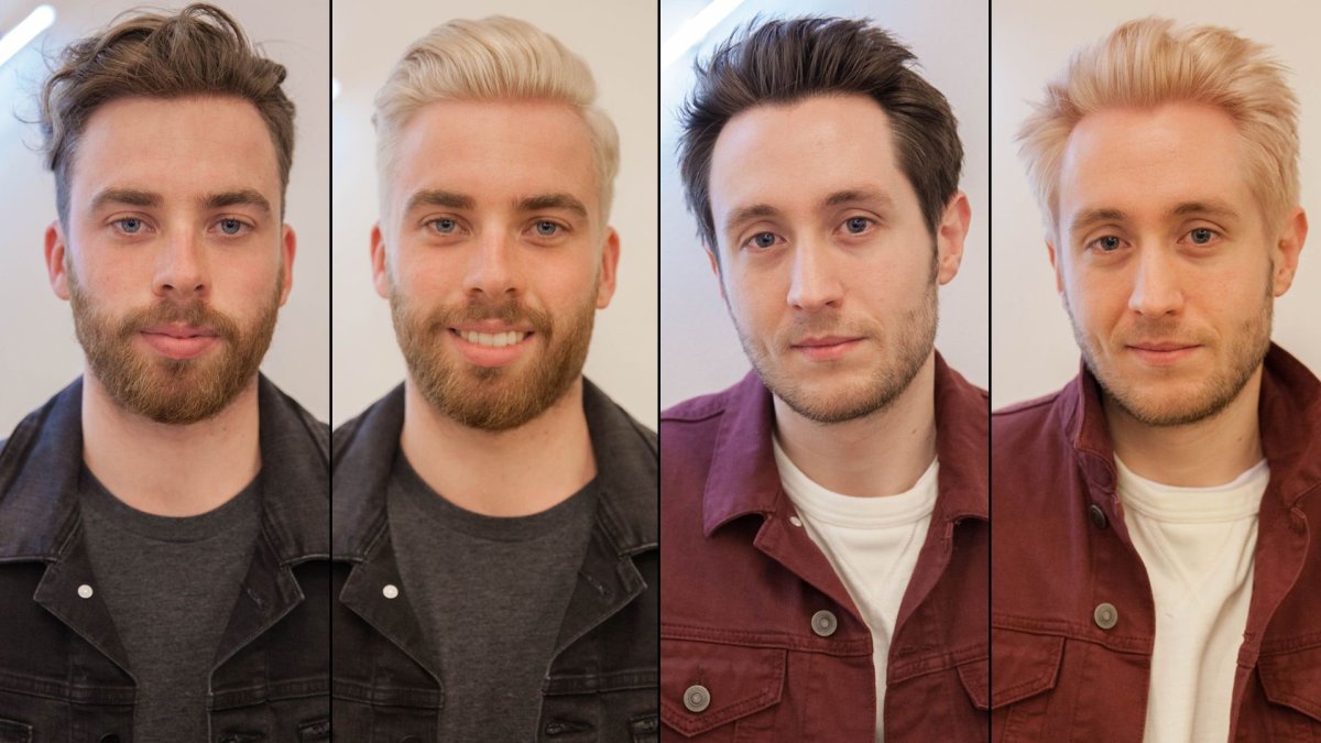 Мужское окрашивание до и после