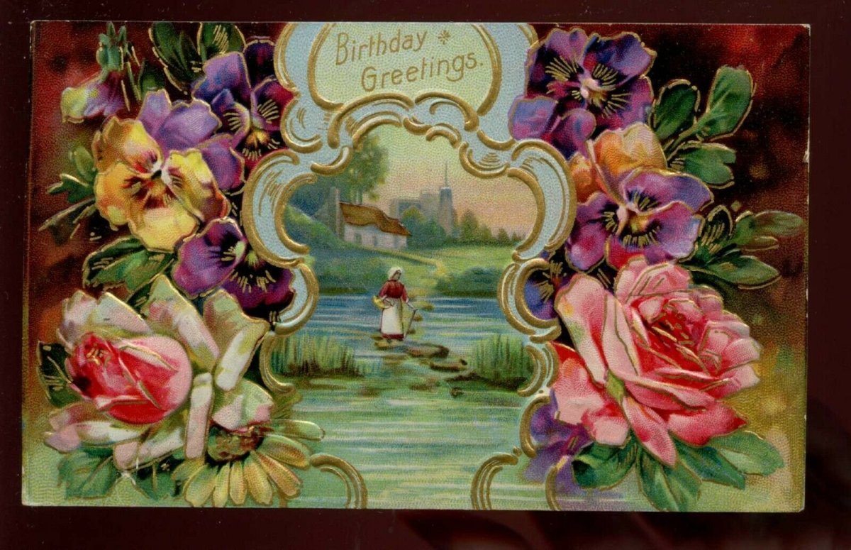 Поздравительная открытка ретро стиль