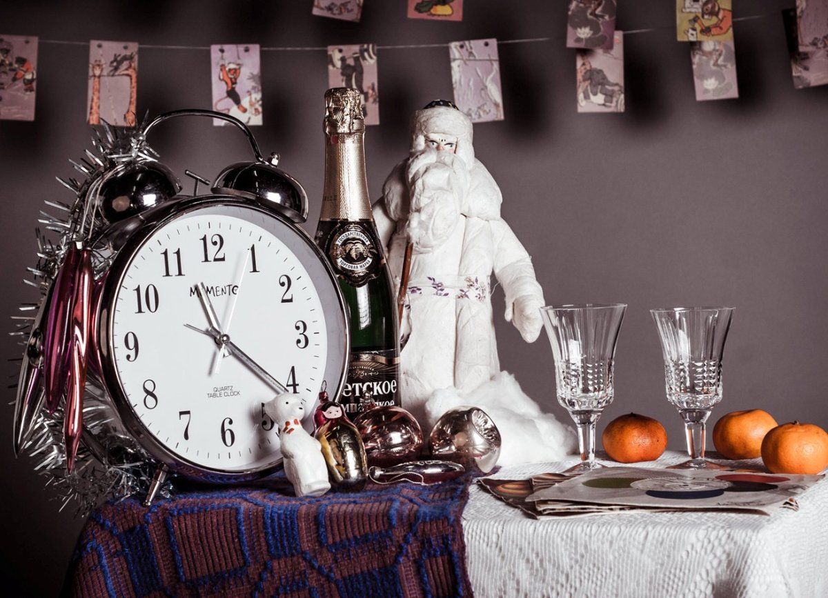 Новогодний интерьер в ретро стиле