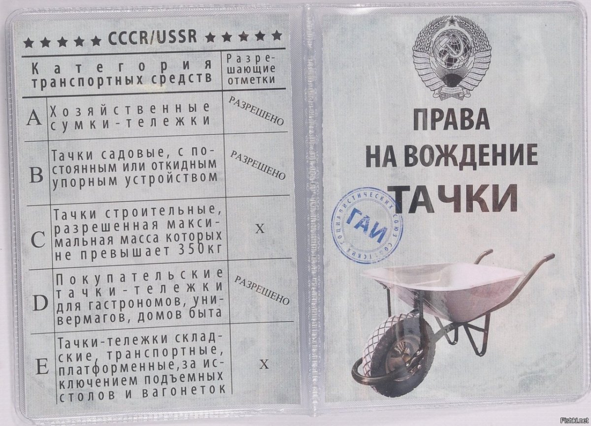 Прикольные водительские удостоверения