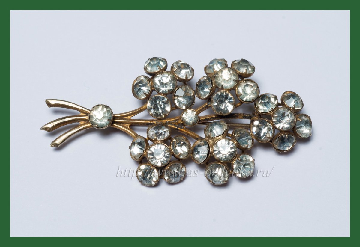 Серебряная брошь 875 пробы сю7