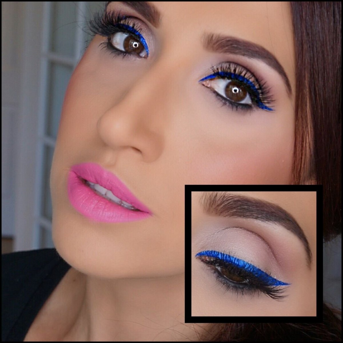 Голубой макияж для карих глаз