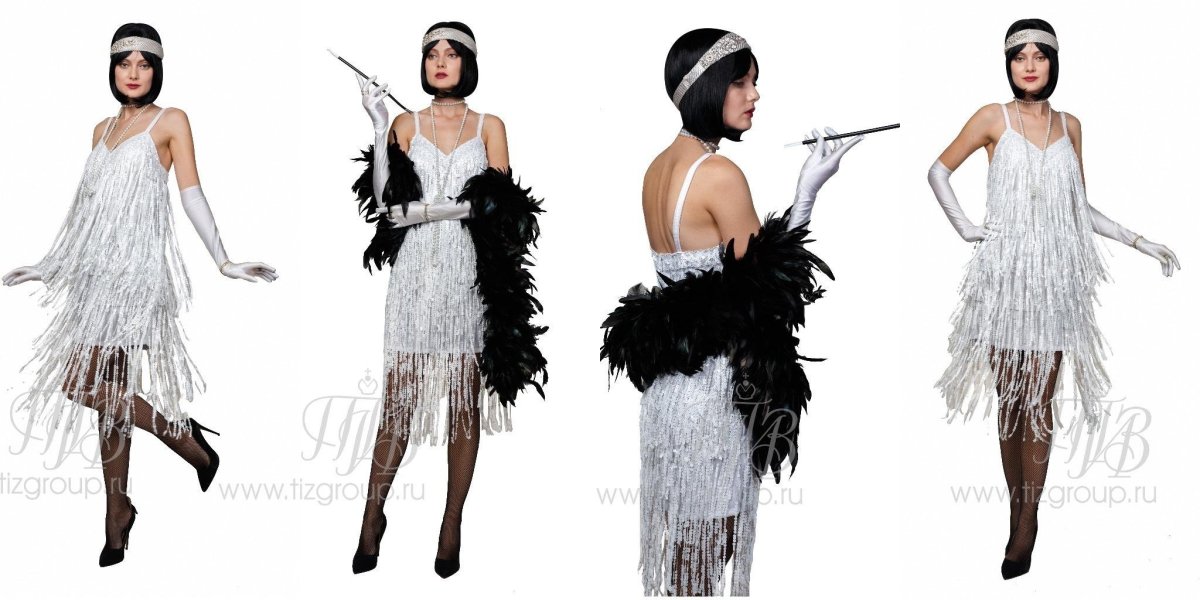Платье в стиле 30-х годов с бахромой