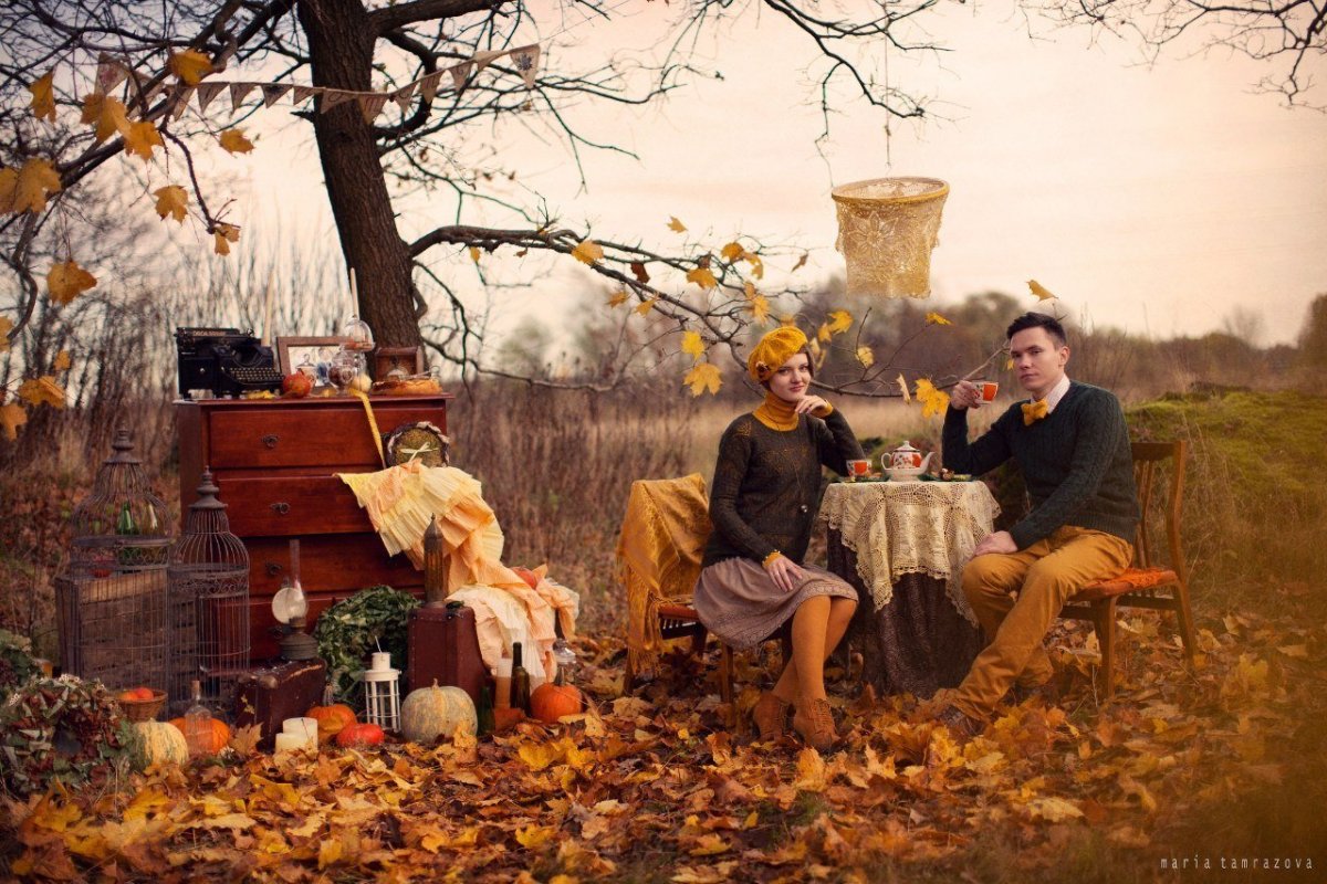 Фотосессия в ретро стиле на природе
