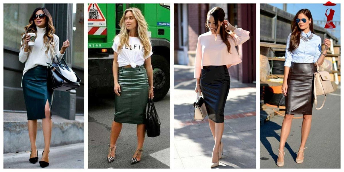 Кожаная юбка карандаш с чем надеть на корпоратив