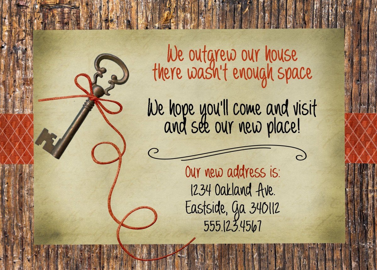 Официальное приглашение на новоселье