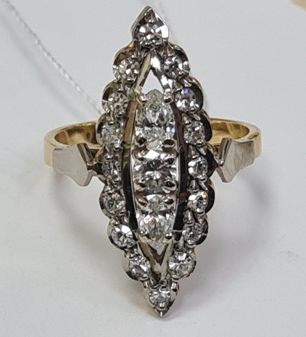 Кольцо маркиза с бриллиантами СССР 750пр