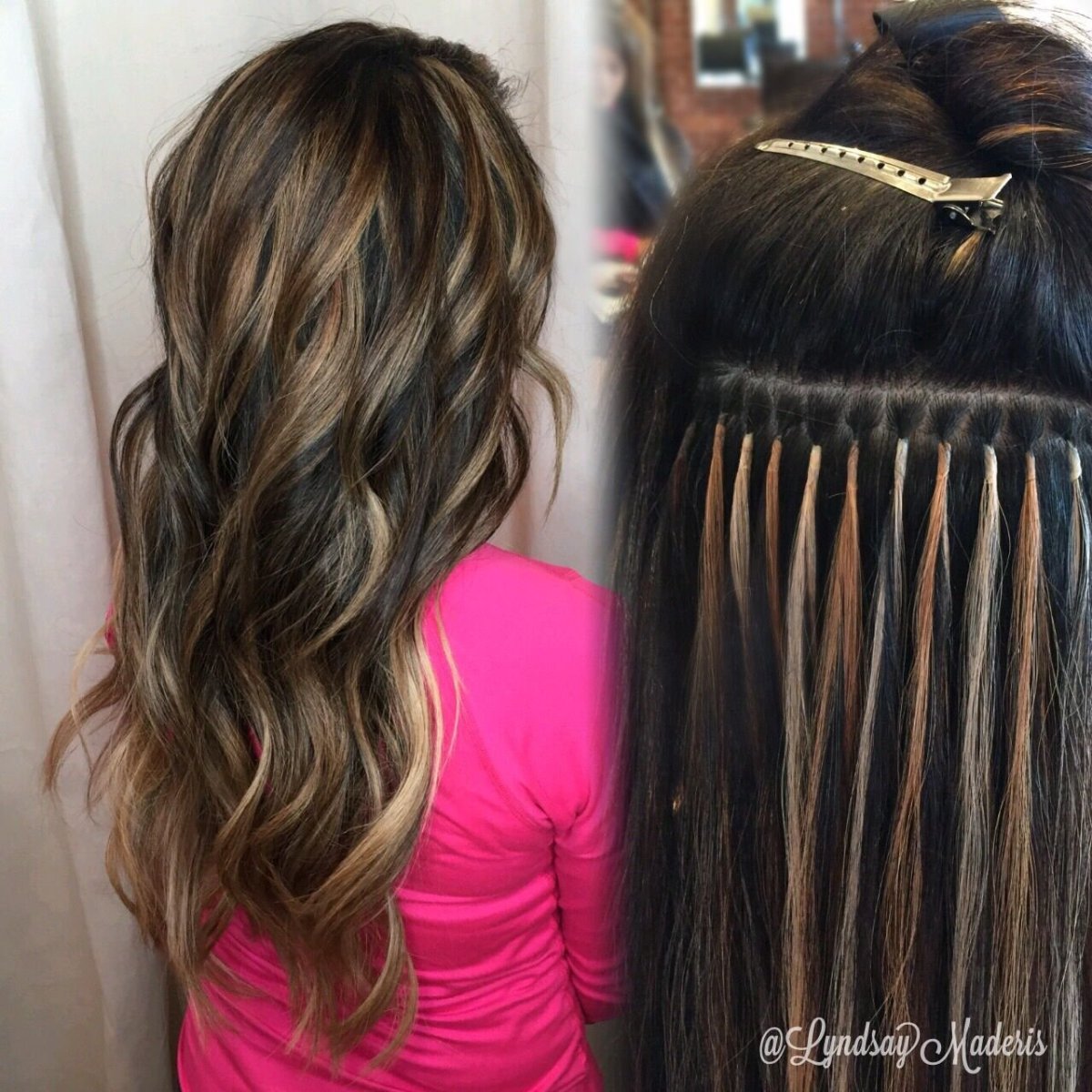 Наращивание волос с белыми прядями