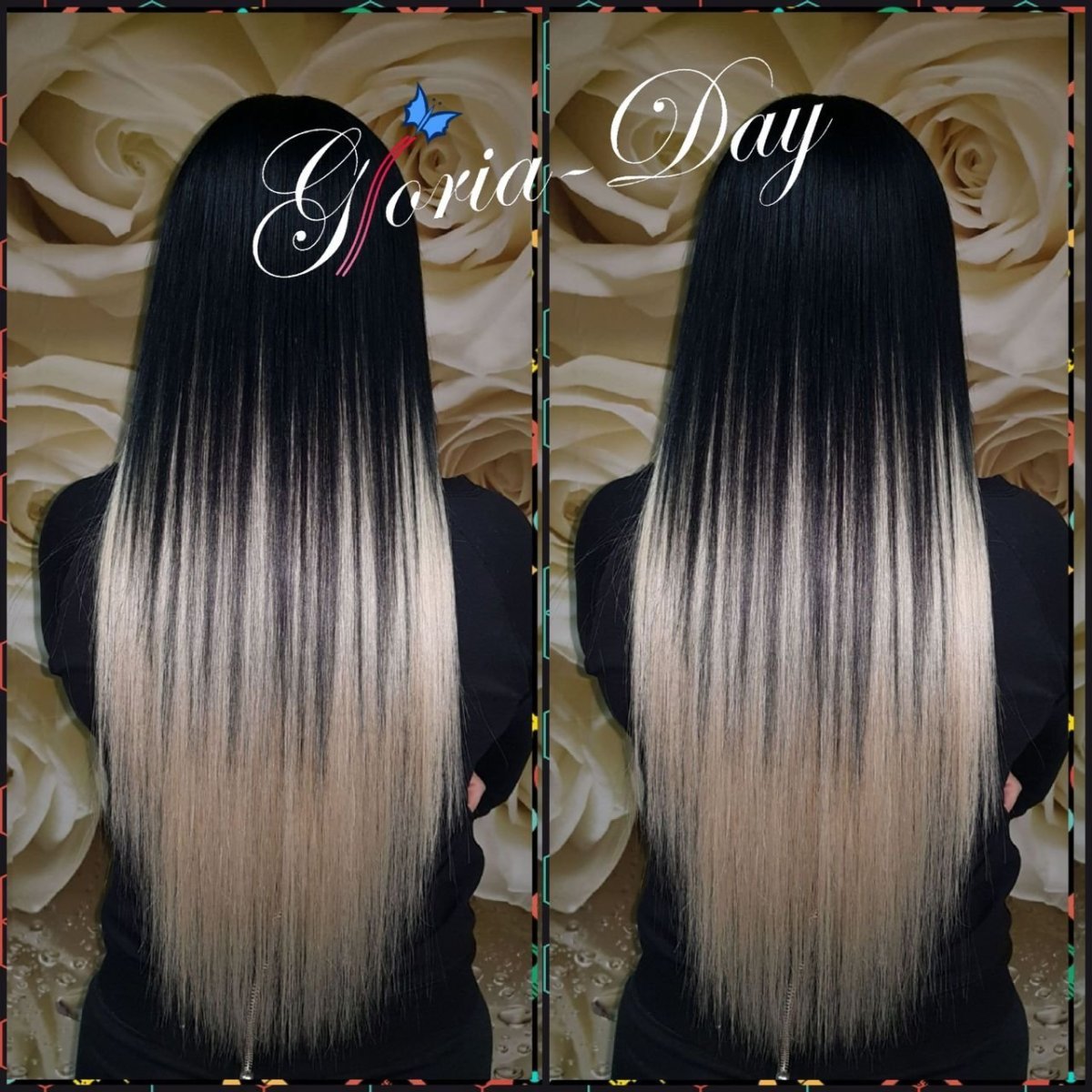 Нарощенные пряди на черные волосы