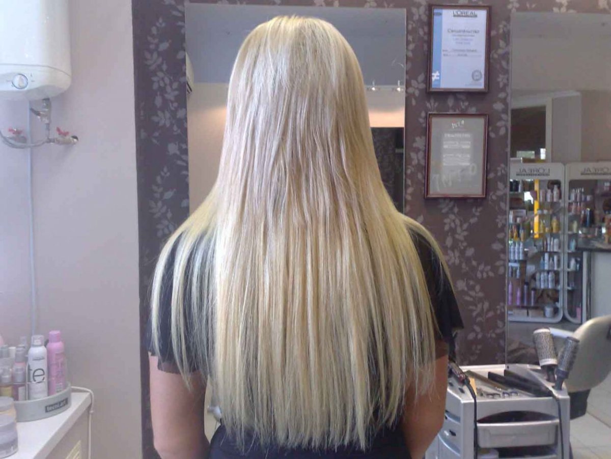 Наращивание волос светлые