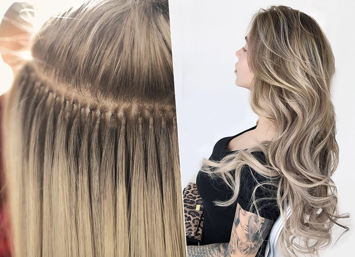 Мелирование нарощенных волос