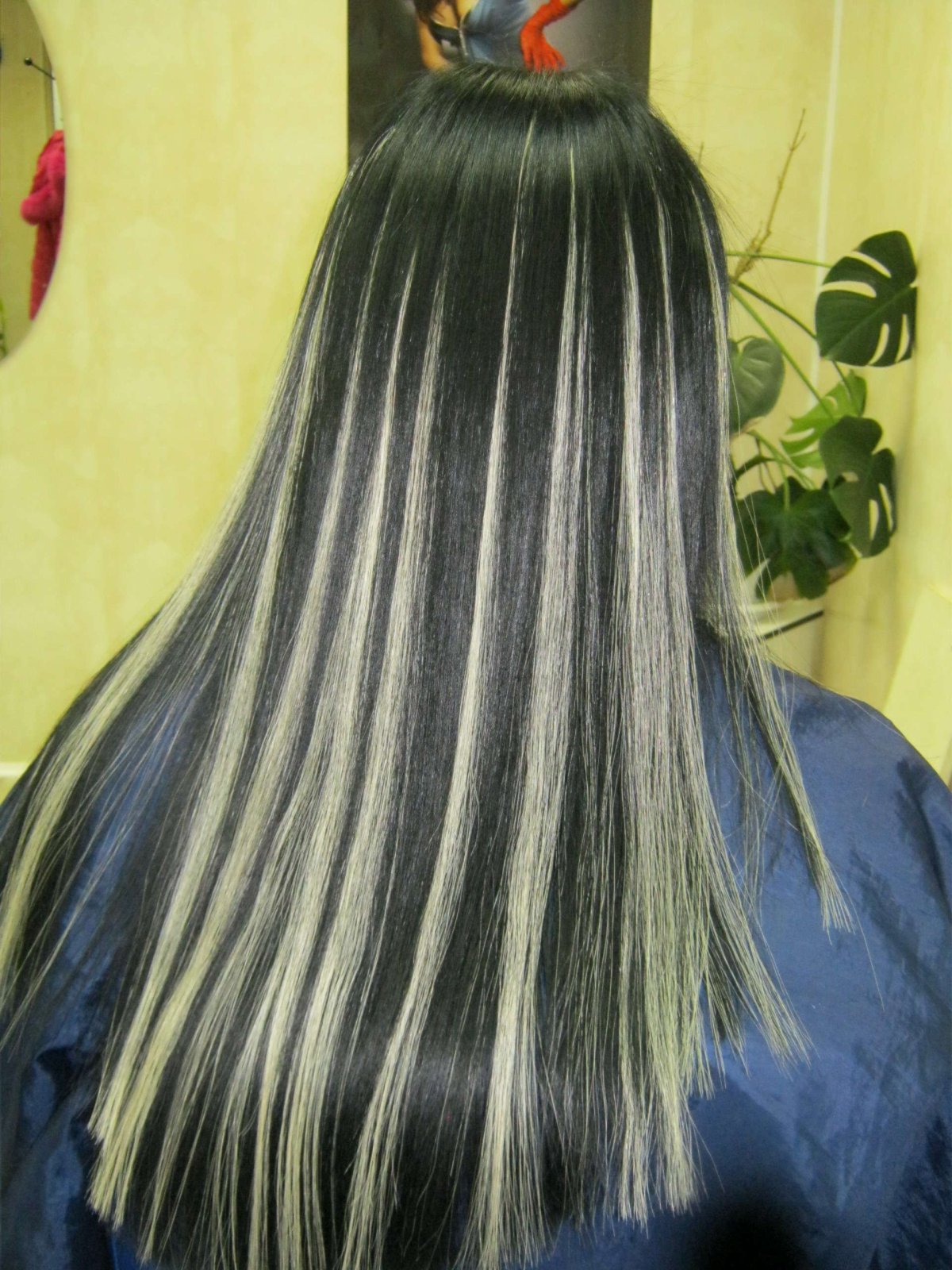 Мелирование на черныемволосы