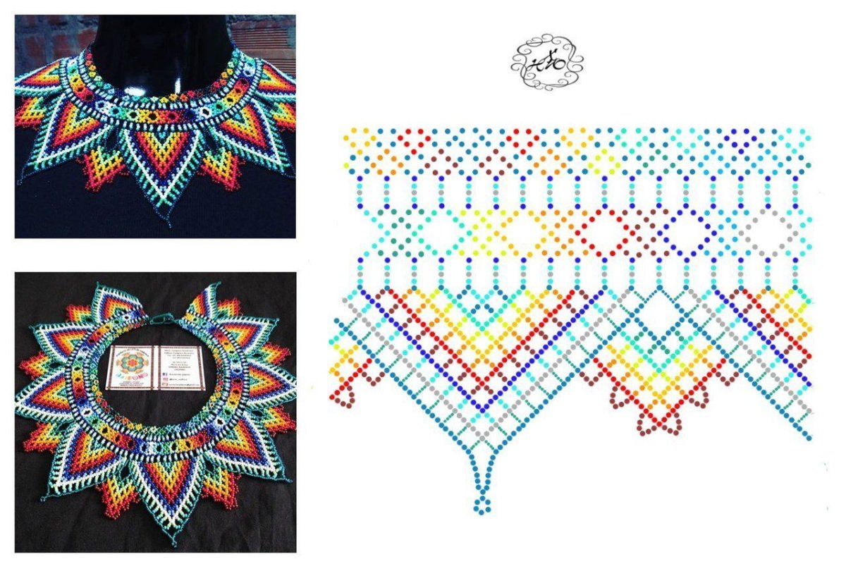 Бисерное колье уичоль схемы