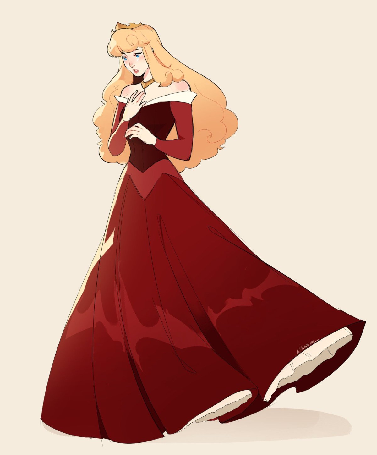 Диснеевская принцесса в Красном платье