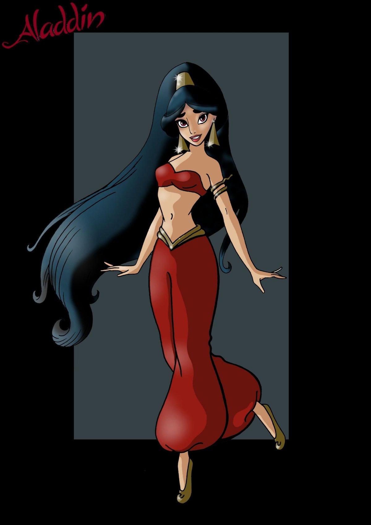 Жасмин Дисней в Красном платье