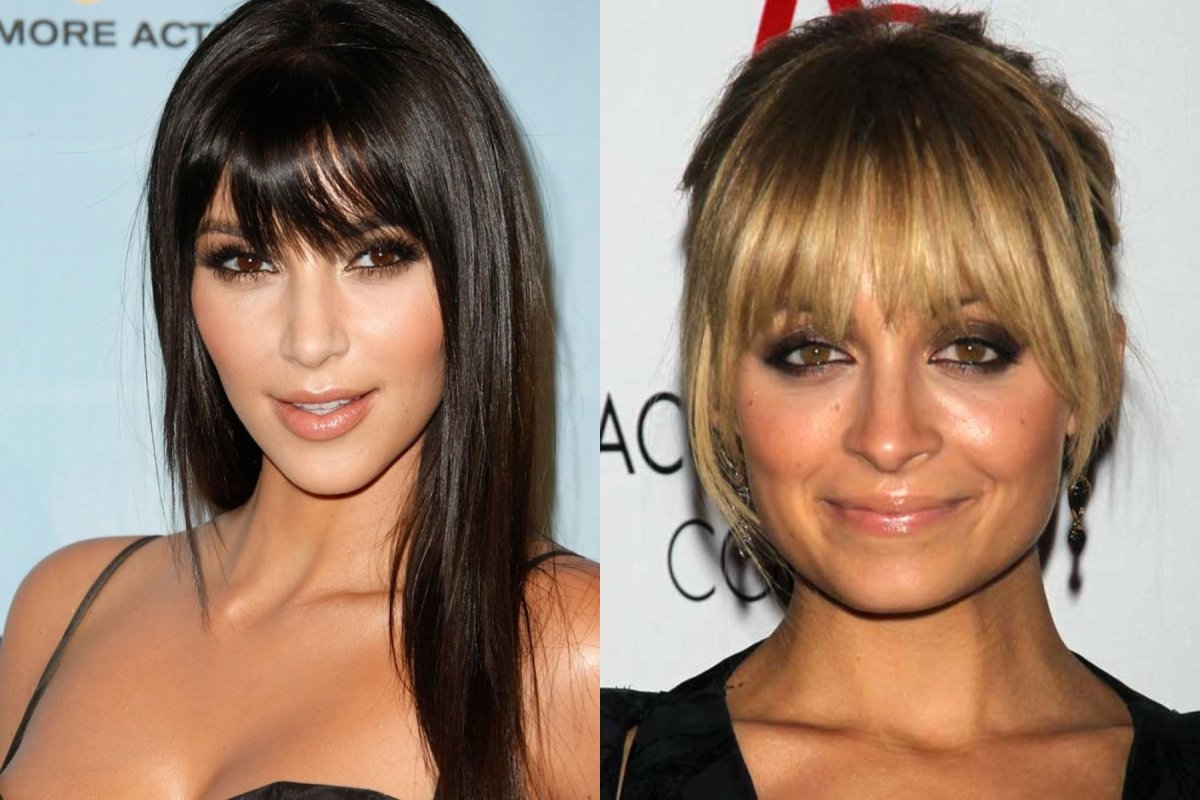 Чёлка полукругом с удлиненными боковыми прядями