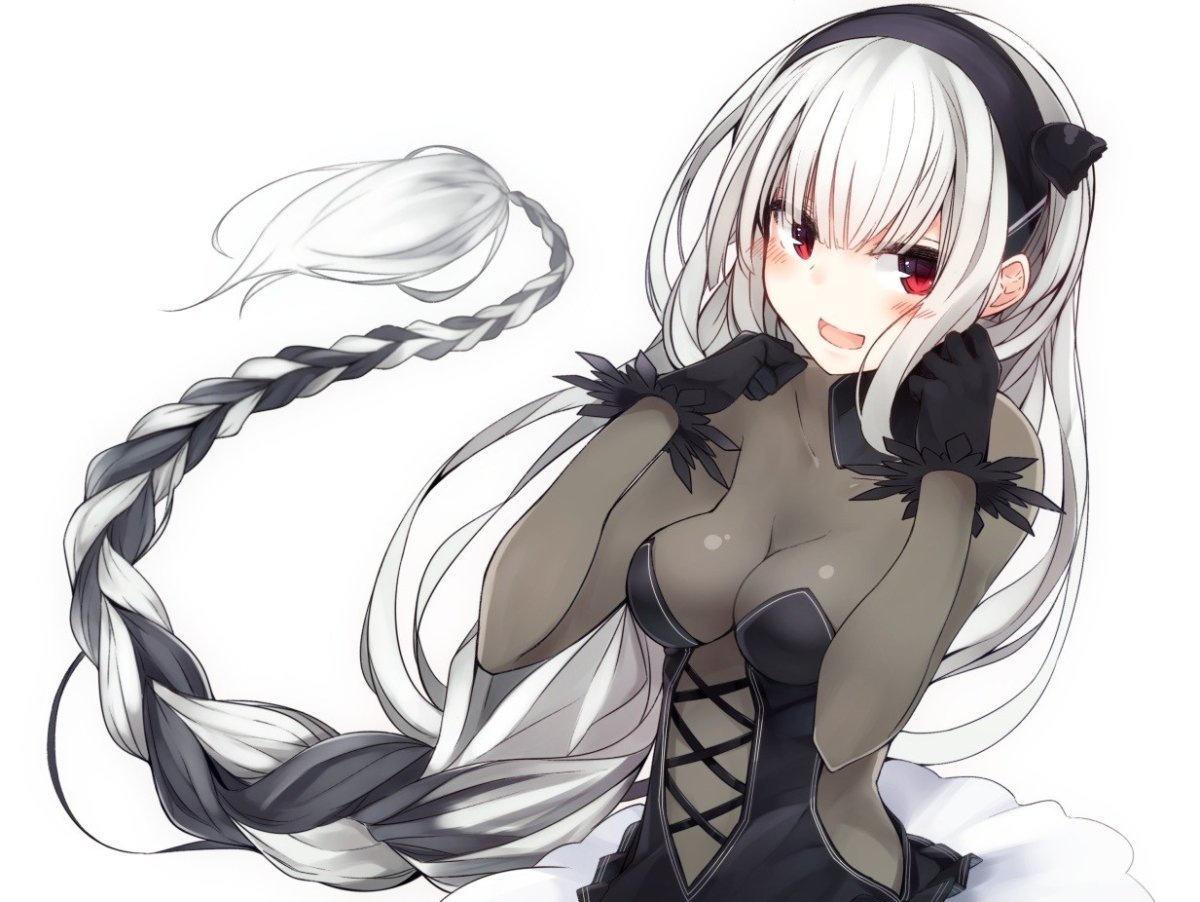 Черно белые волосы аниме