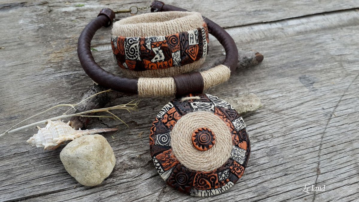 Украшения из полимерной глины в этническом стиле