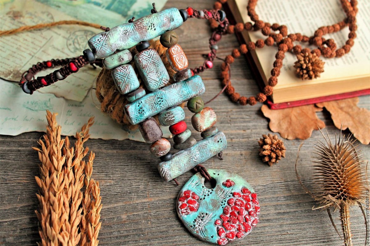 Украшения из полимерной глины в этническом стиле