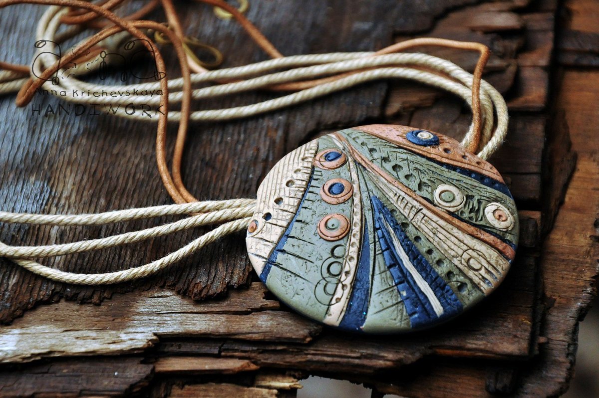 Полимерная глина этно украшения осень