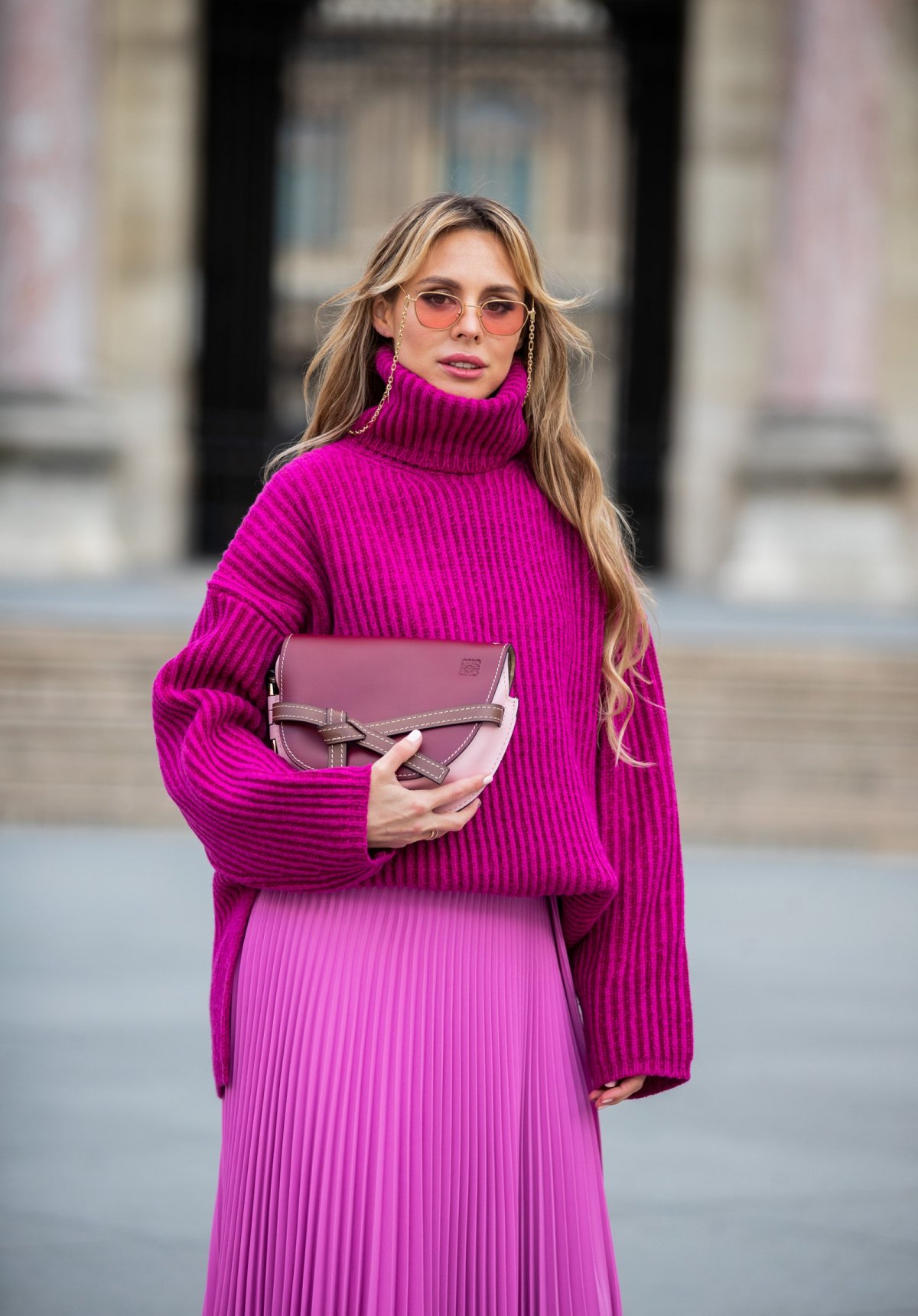Pink Dress with a nice Sweater over
