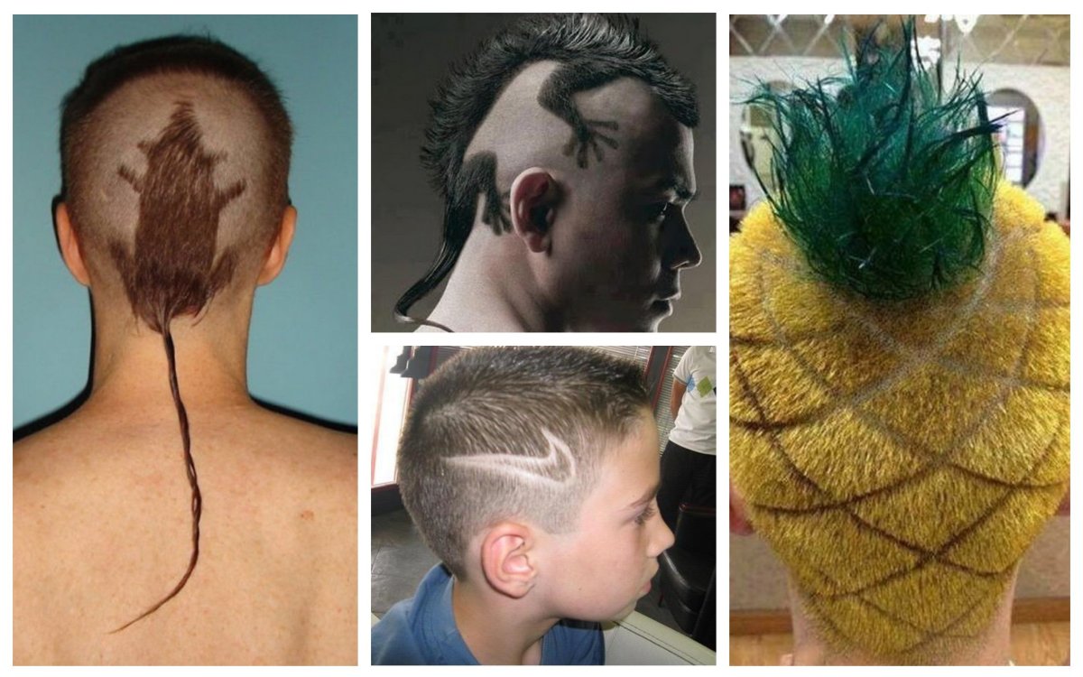 Смешные выбритые прически