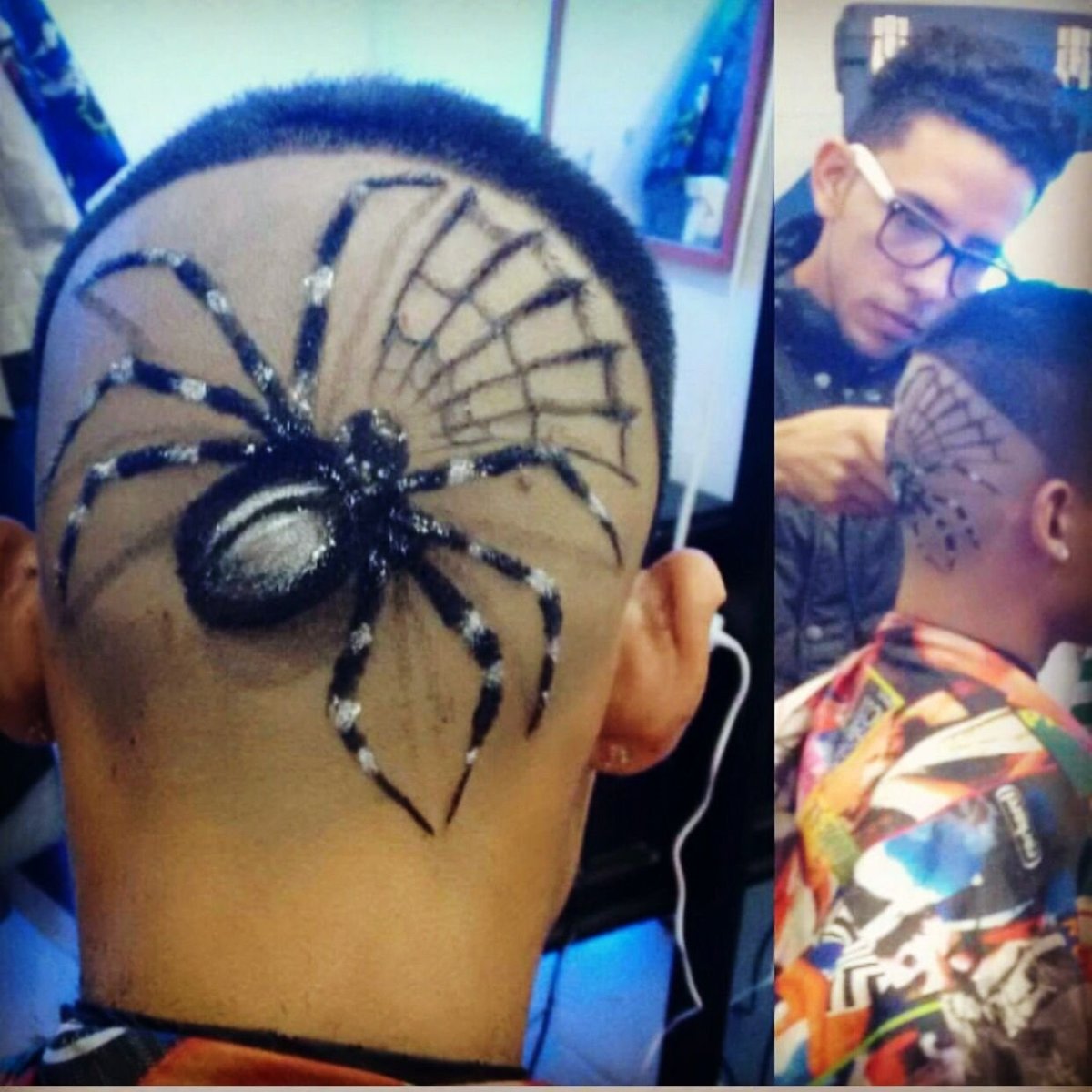 Паук на голове стрижка