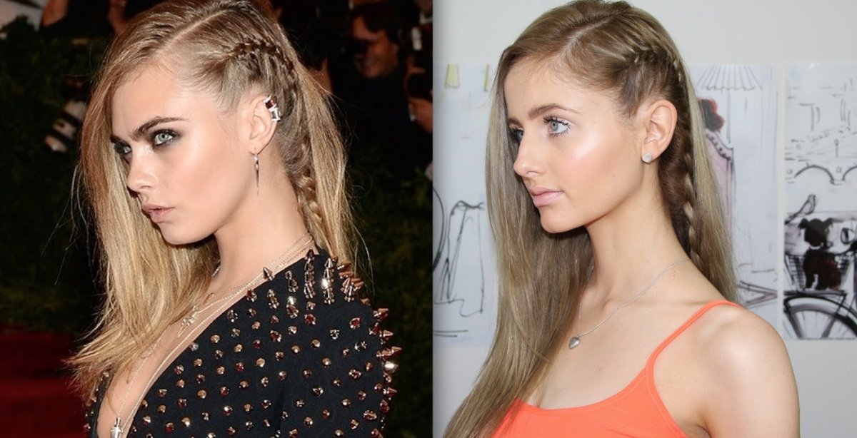 Прическа с косичками на висках и распущенными