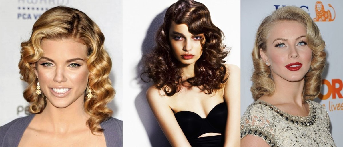 Голливудская волна с челкой