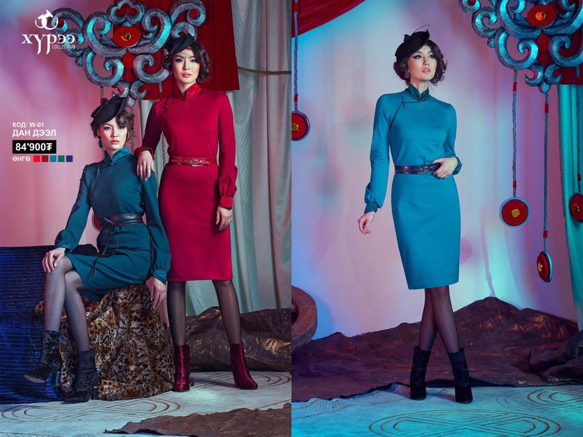 Стилизованные платья в калмыцком стиле