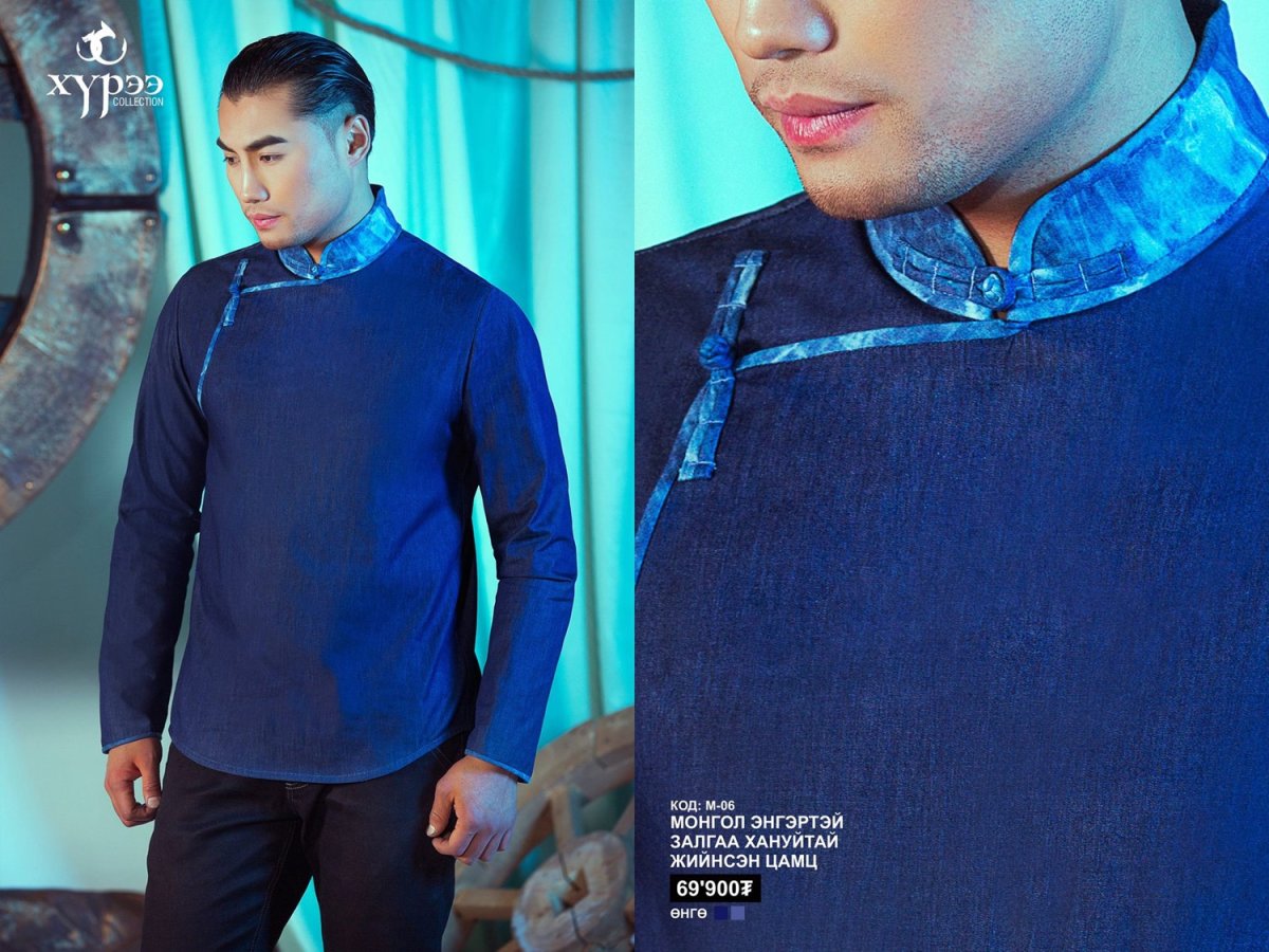 Рубашка в бурятском стиле мужская