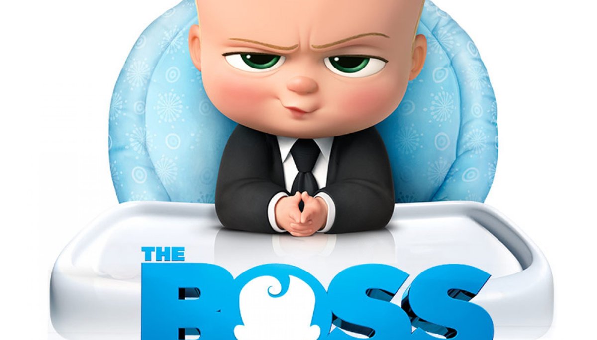 Босс-молокосос на белом фоне