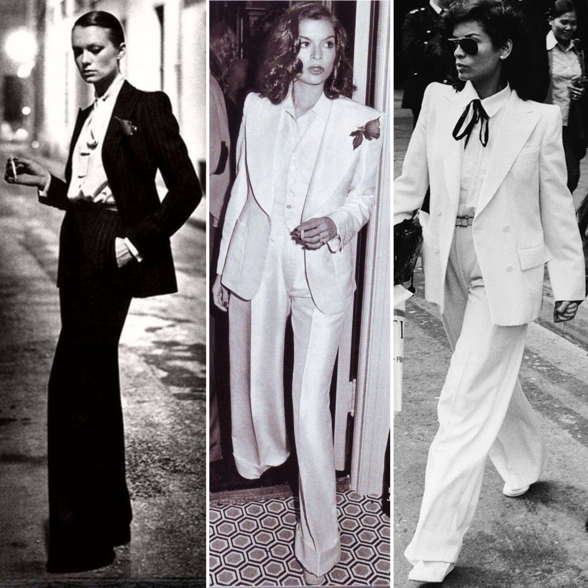 Бьянка Джаггер в смокинге