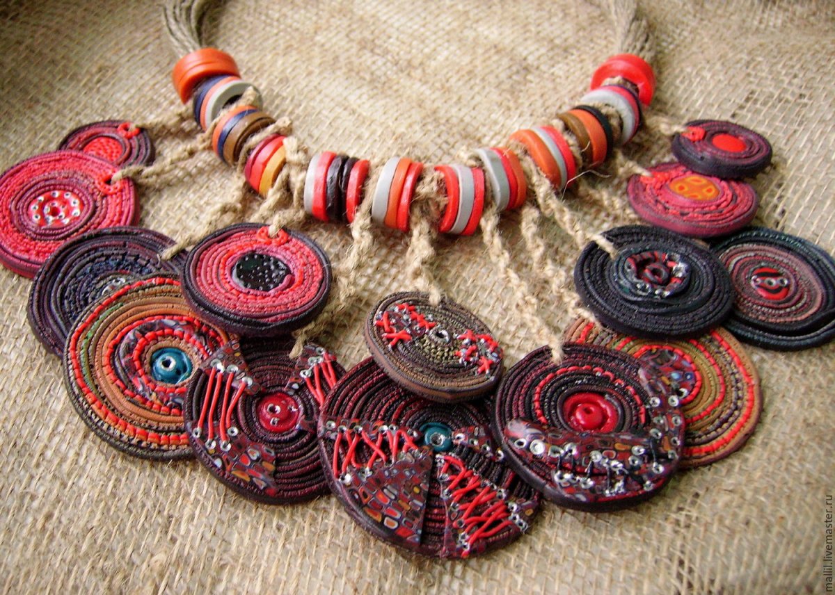 Украшения из полимерной глины в стиле бохо