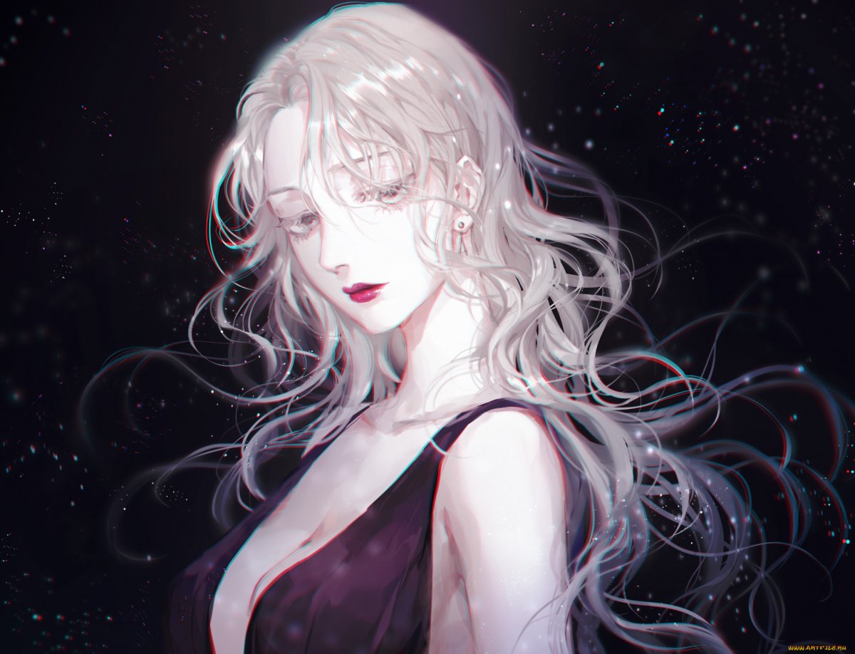 Аниме женщина с белыми волосами