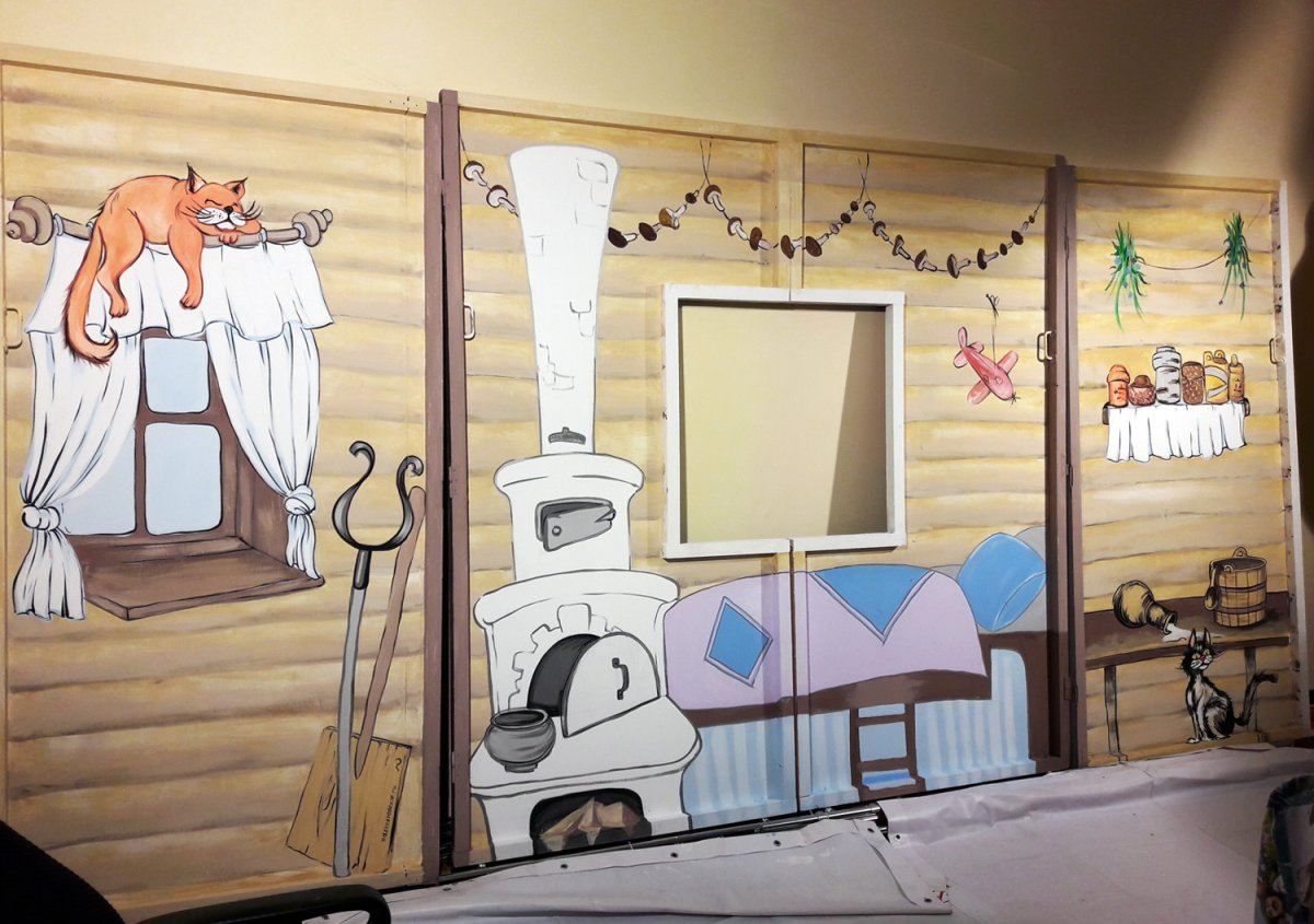 Декорации комнаты для спектакля