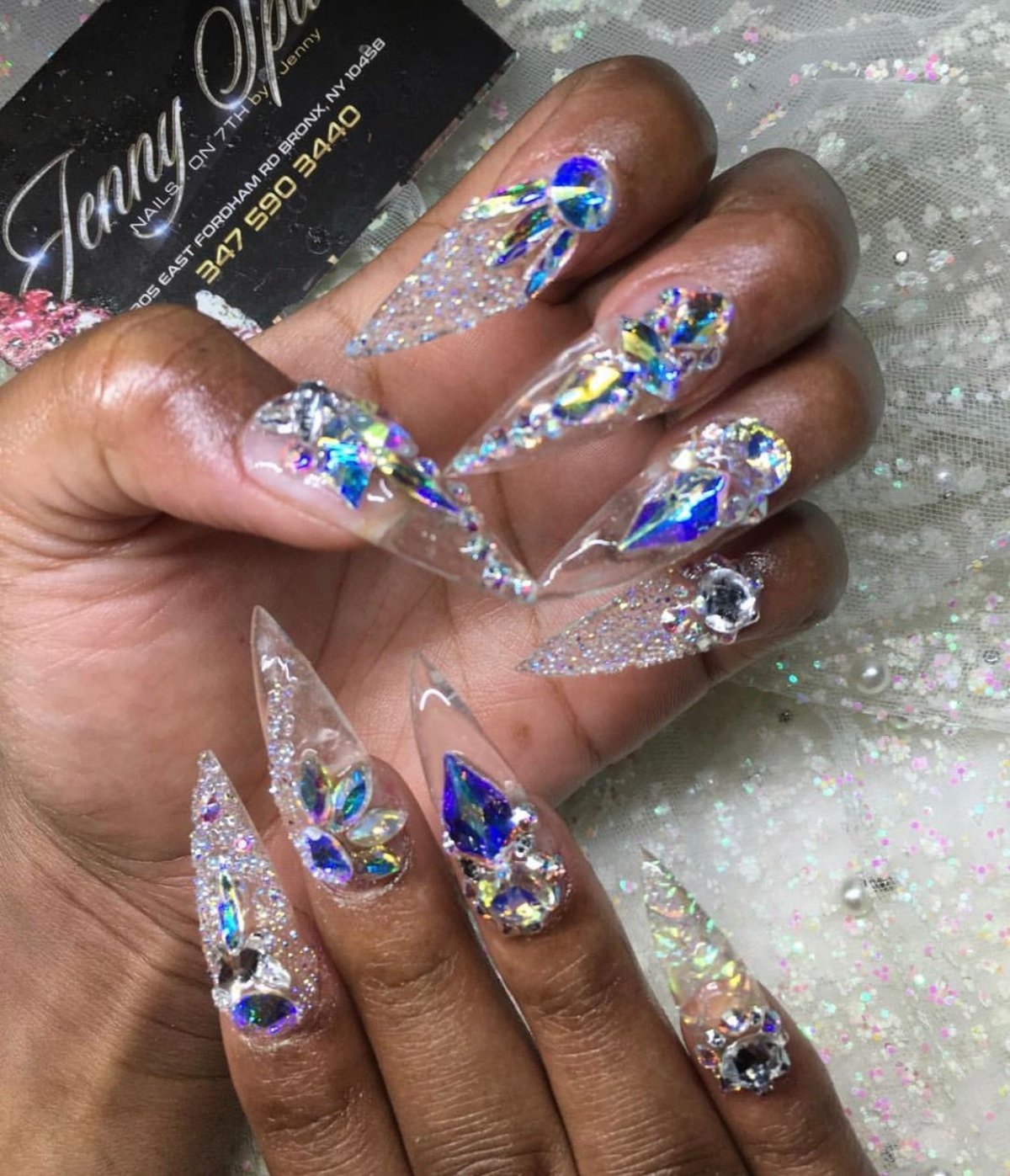 Новогодний аквариум на ногтях