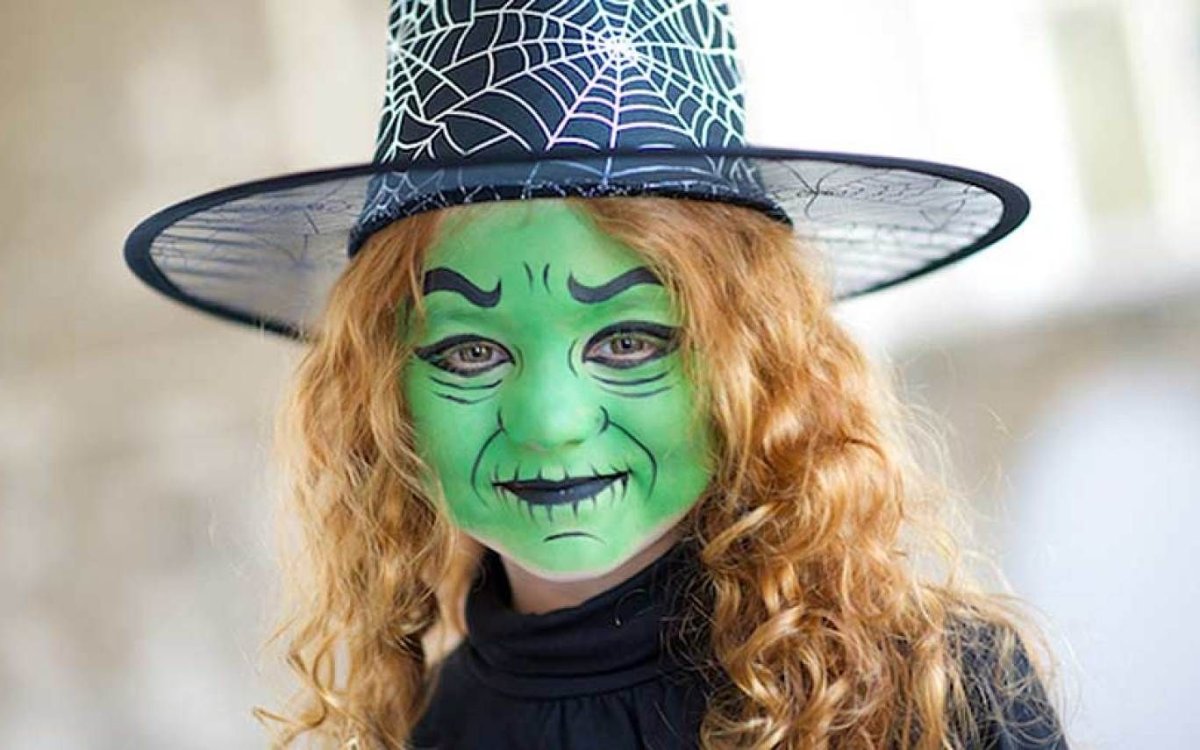 Макияж ведьмы детский